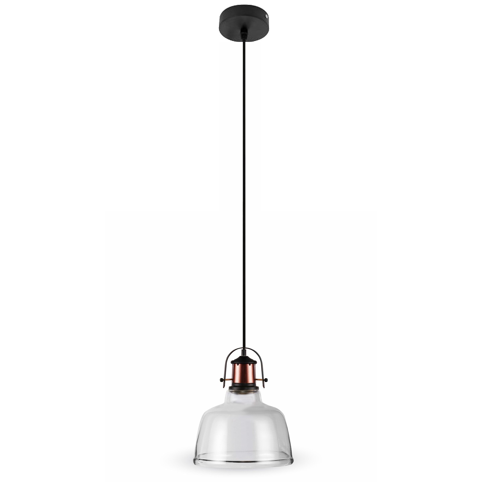 Lampadario con Portalampada Vetro Trasparente Fume E27 60W V-tac