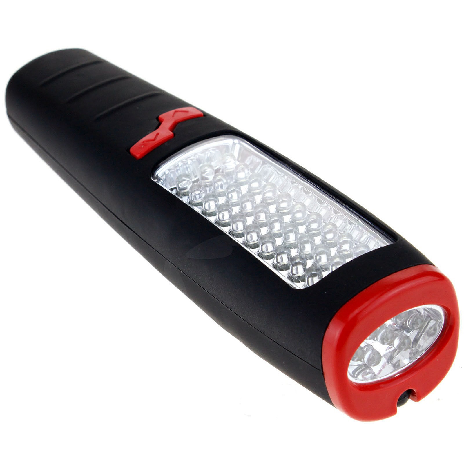 TORCIA LAMPADA A 37 LED DA LAVORO PORTATILE GANCIO MAGNETICA BATTERIE LIFE ROSSA