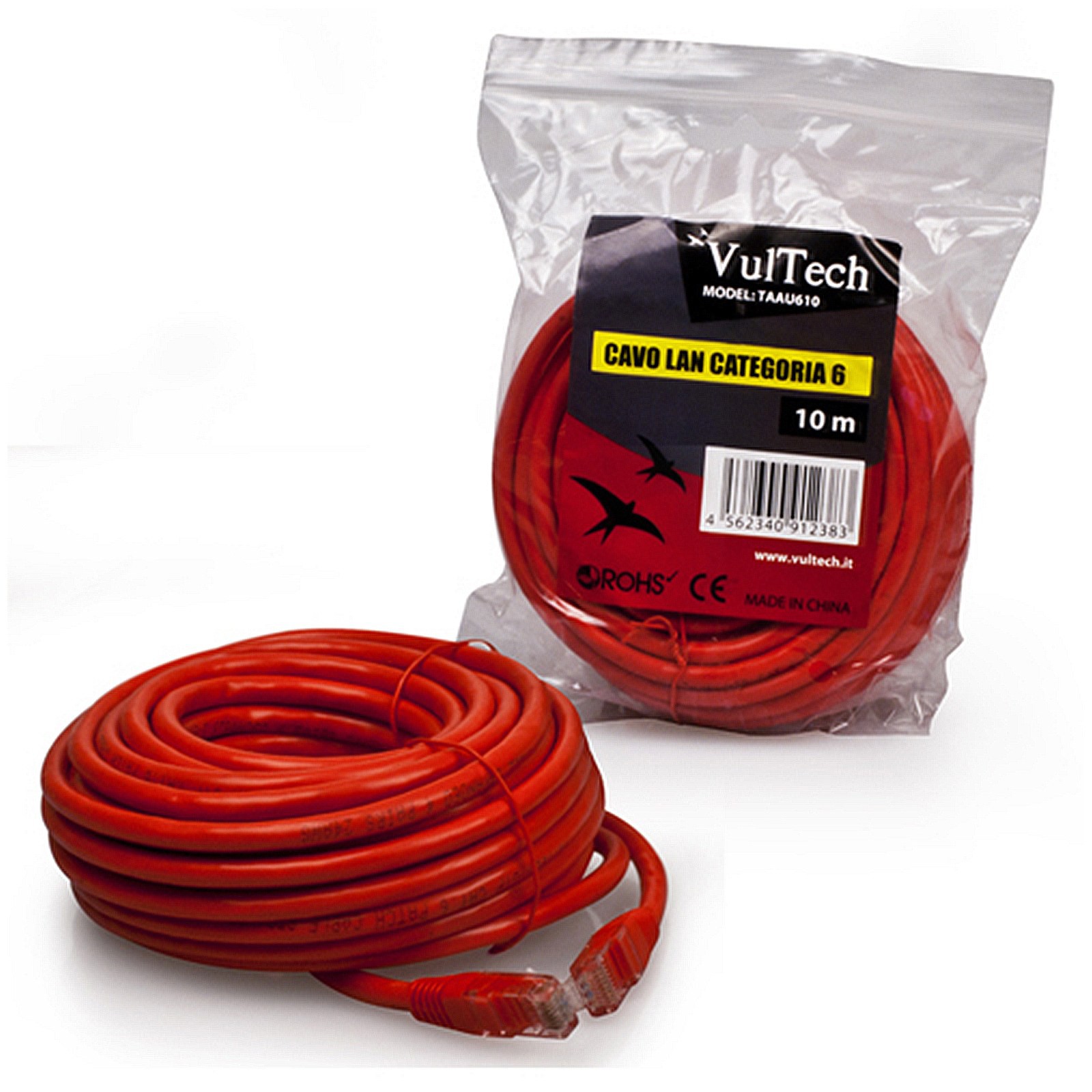 CAVO DI RETE UTP MATASSA LAN 10MT METRI ETHERNET RJ45 PATCH CATEGORIA 6 VULTECH