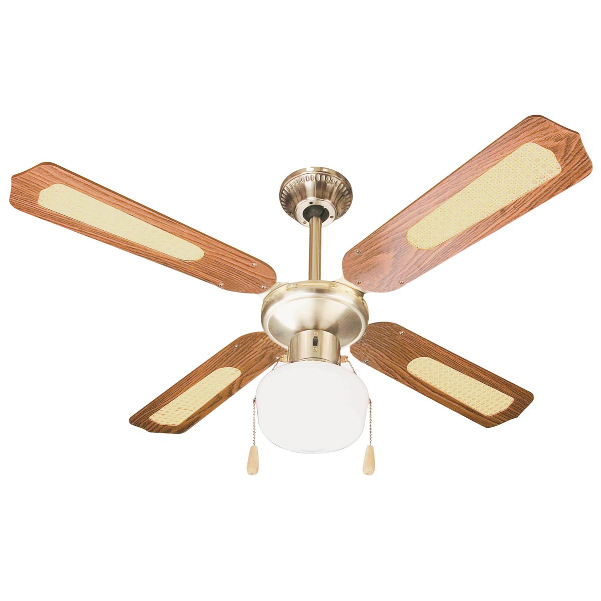 Ventilatore da soffitto 4 pale in legno con lampada 2670