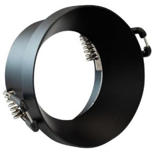 Supporto in alluminio per GU10 ed MR16 easy fit, color nero, ghiera autobloccante, Dim. 72x35mm, Foro 68mm