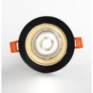Faretto ISYLUCE Simplie tondo liscio da incasso alluminio oro  NERO attacco GU10