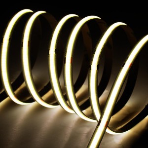 Striscia LED COB, IP20, 24V 16W/m, L.Calda 3000K ±5%, 1600lm/m, CRI90 PREZZO per 5m - PCB 10mm 