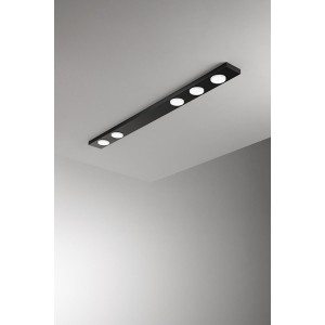 PERENZ BOTTONE PLAFONIERA IN METALLO COLORE NERO 5 LAMPADE GX53