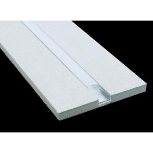 KIT 5Pz Profilo più Cartongesso 2m Dissip.25W/m, Incavo 12mm, H 12mm, L 125mm + Cover Satinata
