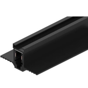 BINARIO AD INCASSO FILO PARETE 24V serie INVISIBLE, Alluminio colore NERO, 2000x52x13mm, con terminale di chiusura - Kit 1 pz