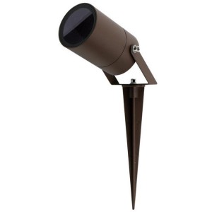 Portafaretto DA GIARDINO CON PICCHETTO per GU10, IP65, 220Vac, D60mm, ALLUMINIO BROWN