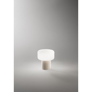 PERENZ OTTY LUMETTO LAMPADA DA TAVOLO IN VETRO E CERAMICA COLORE GRIGIO