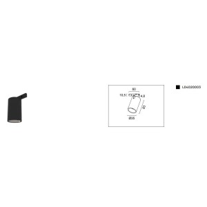 VIVIDA LINEE FARETTO DIMMERABILE 7W 3000K 485 LUMEN NERO 35x83mm PER BINARIO SOCRATE 24V
