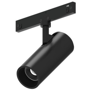PROIETTORE LED ORIENTABILE PER BINARI 24V serie INVISIBLE, 6W, 24°, 3000K, LM330, CRI90, Colore Nero, Ø33x85mm