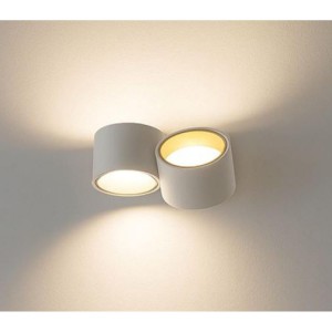 Sforzin nasso parete in gesso moderna 2 luci biemissiva tonda bianco