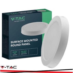V-TAC 24w led backlit pannello per montaggio esterno rotondo 6500k
