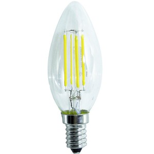 LAMPADA LED CANDELA C35 serie Filament Trasparente, E14, 7W, FA320°, 3000K, 220Vac, LM1055, CRI80, 35*97mm, Classe D 