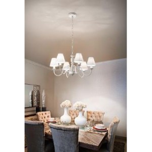 PERENZ SOSPENSIONE IN METALLO COLORE BIANCO D.67 x H.reg 150 cm 6xE14 MAX 40W