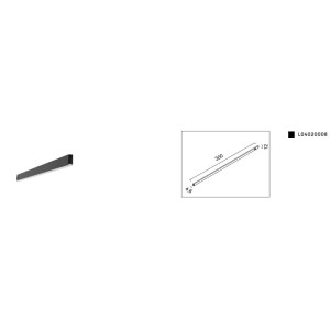 VIVIDA LINEE STRISCIA LED 6W 3000K 480 LUMEN DIMMERABILE NERO 300x4.6x12mm PER BINARIO SOCRATE 24V