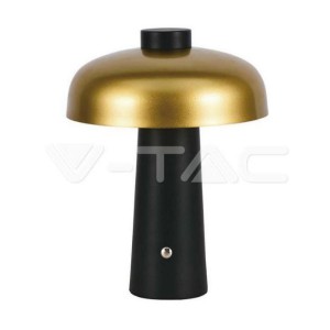 V-TAC Lampada da tavolo batteria ricaricabile 3w led 1800mah oro + nero