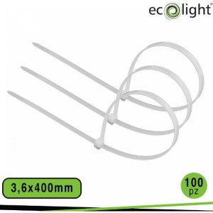 ECOLIGHT Fascetta fermacavo 3,6x400mm bianco conf. 100pz