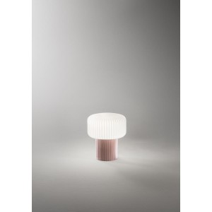 PERENZ OTTY LUMETTO LAMPADA DA TAVOLO IN VETRO E CERAMICA COLORE TORTORA