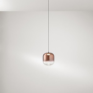 SOLO VETRO RAME SPECCHIATO Solo vetro borosilicato. Colore: Rama specchiato D.14 x H.15 cm