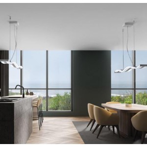 SOSPENSIONE ONDA LINEARE DIMMER E DINAMICA VERN NERA 47W 2700/6000K