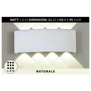 APPLIQUE DA MURO PVC 8LED 21X8X4 BIANCO LUCE NATURALE 4000K