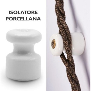 Isolatore porcellana bianco 19x20 k101 per treccia
