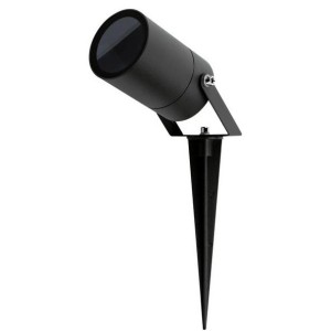 Portafaretto DA GIARDINO CON PICCHETTO per GU10, IP65, 220Vac, D60mm, ALLUMINIO NERO 
