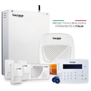VULTECH Kit Centrale KPTC32 Rev. 2.1 Allarme 8/32 Zone Protecta + MB-TAST01 + 3pz INVENIT-DT + SENTIA-P + SENTIA-IN + Conf. DUOTAG01