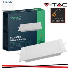 V-TAC 18w led backlit recessed pannello quadrato 6500k