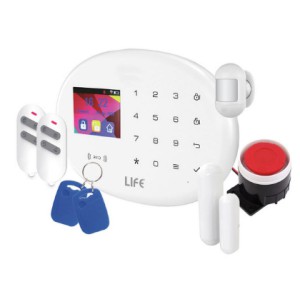 KIT Allarme GSM 4G + Wireless SMARTLIFE , 1 Sen.PIR, 1 Cont.Porta, 2 Radioc.,1 Sirena int 2 TAG RFID 