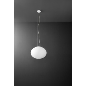 PERENZ SATURNO SOSPENSIONE IN VETRO BIANCO DIAMETRO 50 CM
