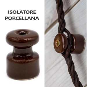 Isolatore porcellana marrone 18x20 k101