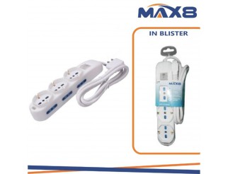MAX8 Multipresa 4 univ 6 bip 10/16a int.lum. cavo 1.5m bianca imq