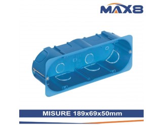 MAX8 Scatola rett. per pareti leggere cartongesso 6 posti