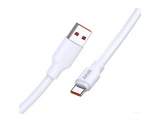 Jokade Charging and synchronising cable 1m 56mm thick PVC wire, 120w 6A super fast charging type-C , White