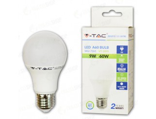 LED LAMPADINA - 9W E27 A60 THERMOPLASTICA NATURAL WHITE 4000K                                                           