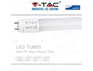 V-TAC 18w t8 nano plastic tube (120cm) with samsung 3000k