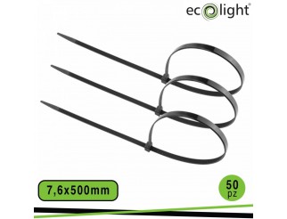 ECOLIGHT Fascetta fermacavo 7,6x500mm nero conf.50pz