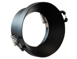 Supporto in alluminio per GU10 ed MR16 easy fit, color nero, ghiera autobloccante, Dim. 72x35mm, Foro 68mm