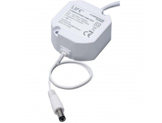 LIFE Alimentatore IP67 12V 1,5A 18W Input 100-240Vac, 50x50x25mm, con presa 2,1x5,5mm