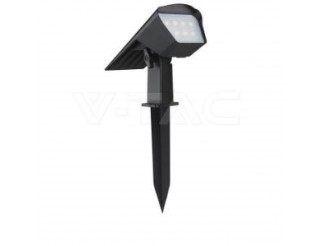 V-TAC Faretto led da giardino con pannello solare da terra/parete colore nero 1.3w cct ip65