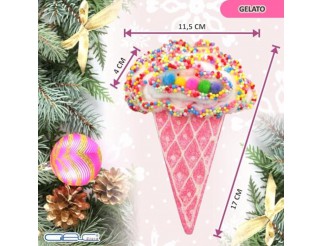 Decorazione da appendere all’albero di Natale a forma di Gelato Rosa