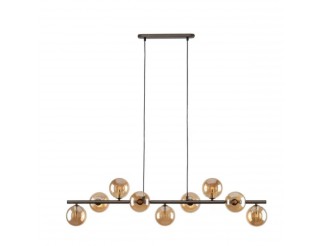 TK LIGHTING SOSPENSIONE LED VETRO AMBRATO 9XE27 COLORE CIOCCOLATO