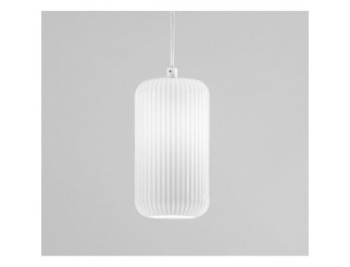 GEA LUCE Vetro soffiato con decorazione a coste verticali di diametro 15cm.Lampadina non inclusa.Finitura verde trasparente
