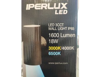 IPERLUX LED APPLIQUE IP65 ROTONDA NERA 18W 3CCT 1600LM