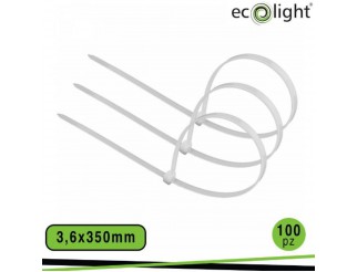 ECOLIGHT Fascetta fermacavo 3,6x350mm bianco conf.100pz