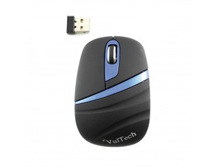 Mini Mouse USB Ottico Wireless Senza Fili Pc Computer VULTECH Blu Nero MC-01W