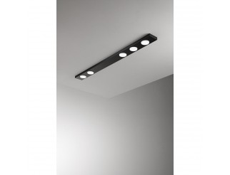 PERENZ BOTTONE PLAFONIERA IN METALLO COLORE NERO 5 LAMPADE GX53
