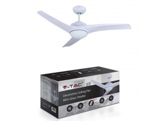 V-TAC 15w 3 in 1 led ventilatore a soffitto controllo rf 3 pale motore bianco 35w dc
