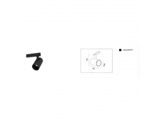 VIVIDA LINEE faretto Spotlight,9W,900lm 3000K,black,24° per binario ERACLITO